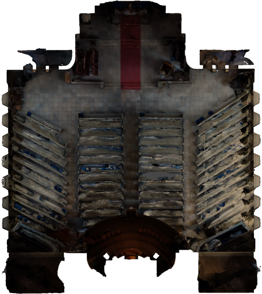 Architectural floor plan of the organ room